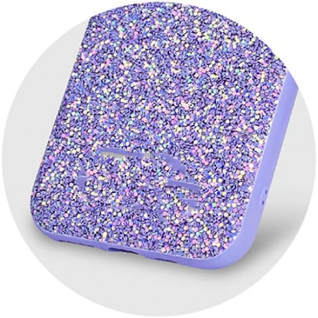 MARGOUN for iPhone 12 Case Glitter Shiny Case Girls Women Luxurious Leather Cover (iPhone 12, Purple)
