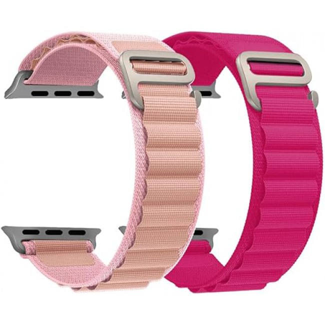 MARGOUN 2 Pack For Apple Watch Band 41mm 40mm 38mm Nylon Band, Solo Loop Rugged Strap with G‑Hook for iWatch Series 8 7 6 5 4 3 2 1 SE - B08