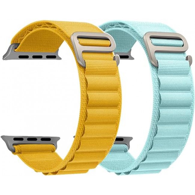 MARGOUN 2 Pack For Apple Watch Band 41mm 40mm 38mm Nylon Band, Solo Loop Rugged Strap with G‑Hook for iWatch Series 8 7 6 5 4 3 2 1 SE - B10