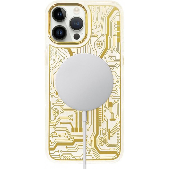 JOWAY for iPhone 13 Pro Max Chronograph Case Magsafe Ultra Slim Shockproof Transparent Cover - Yellow