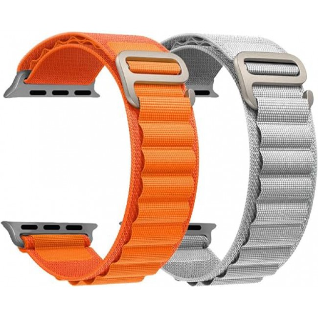 MARGOUN 2 Pack For Apple Watch Band 41mm 40mm 38mm Nylon Band, Solo Loop Rugged Strap with G‑Hook for iWatch Series 8 7 6 5 4 3 2 1 SE - B01