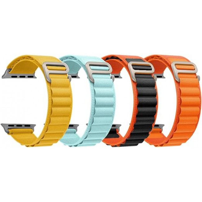 MARGOUN 4 Pack For Apple Watch Band 41mm 40mm 38mm Nylon Band, Solo Loop Rugged Strap with G‑Hook for iWatch Series 8 7 6 5 4 3 2 1 SE - D02