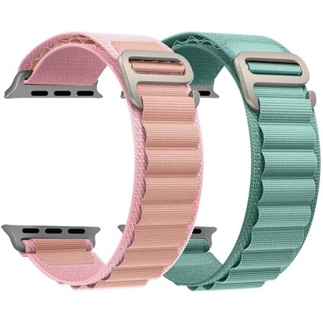 MARGOUN 2 Pack For Apple Watch Band 41mm 40mm 38mm Nylon Band, Solo Loop Rugged Strap with G‑Hook for iWatch Series 8 7 6 5 4 3 2 1 SE - B06