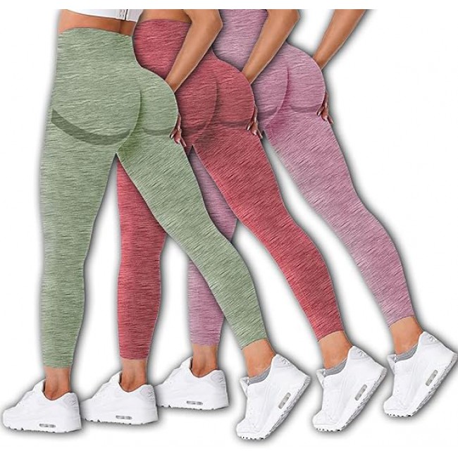 MARGOUN 3 Pack Workout Legging Tummy Control Women High Waisted Yoga Pants  Size Small Height 92 Cm Butt Lifting Seamless Fitness Legging - 03