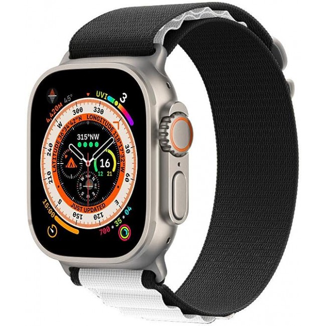 MARGOUN For Apple Watch Band 49mm 45mm 44mm 42mm Alpine Nylon Woven Sport Strap With Microfiber Cleaning Cloth Compatible For iWatch Series 8/7/SE/6/5/4/3/2/1 - B13