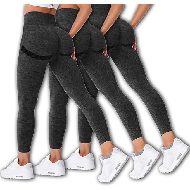 Yoga Leggings Seamless Tummy Control Training Tights With Wide Waistband