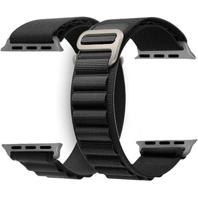 MARGOUN 2 Pack For Apple Watch Band 41mm 40mm 38mm Nylon Band, Solo Loop Rugged Strap with G‑Hook for iWatch Series 8 7 6 5 4 3 2 1 SE - B03