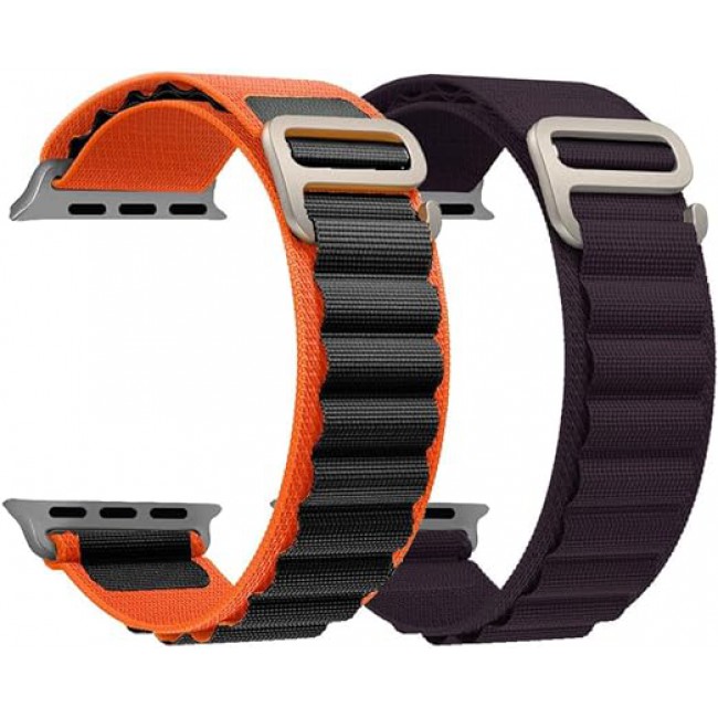 MARGOUN 2 Pack For Apple Watch Band 41mm 40mm 38mm Nylon Band, Solo Loop Rugged Strap with G‑Hook for iWatch Series 8 7 6 5 4 3 2 1 SE - B09