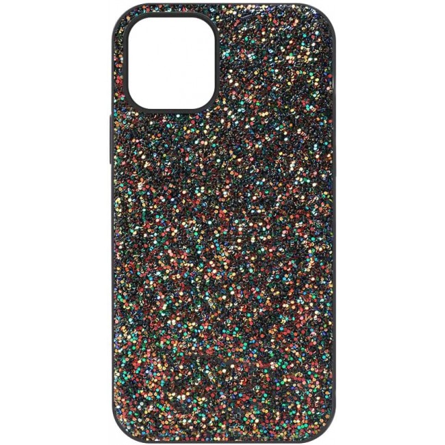 MARGOUN for iPhone 12 Case Glitter Shiny Case Girls Women Luxurious Leather Cover (iPhone 12, Black Multi)
