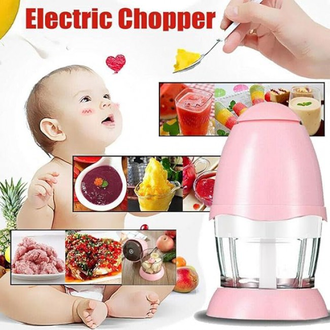 MARGOUN Mini Chopper Blender Smoothie Maker Food Chopper for Vegetables,Fruit and Nuts Chopping/Blending/Grinding With High/Low Speed (Pink, ABS)