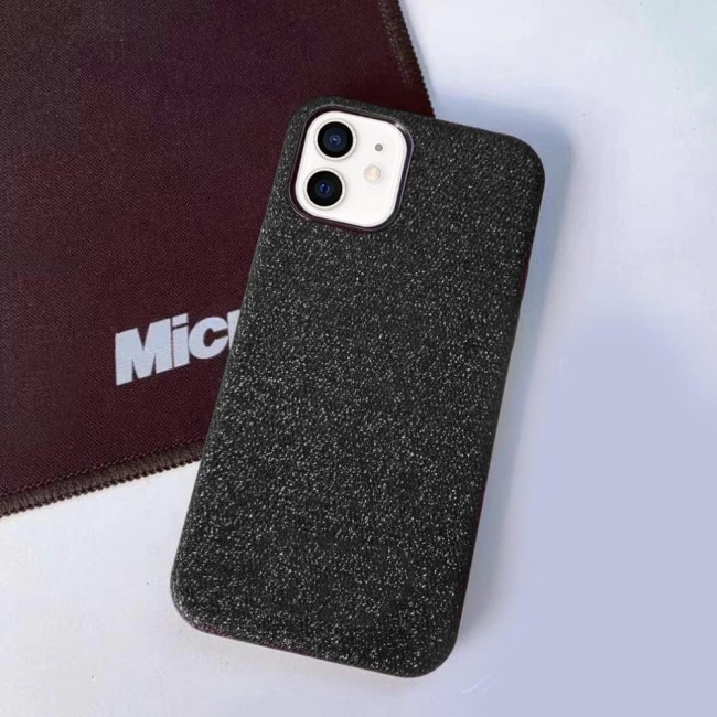 MARGOUN for iPhone 12 Case Glitter Shiny Case Girls Women Luxurious Leather Cover (iPhone 12, Black)