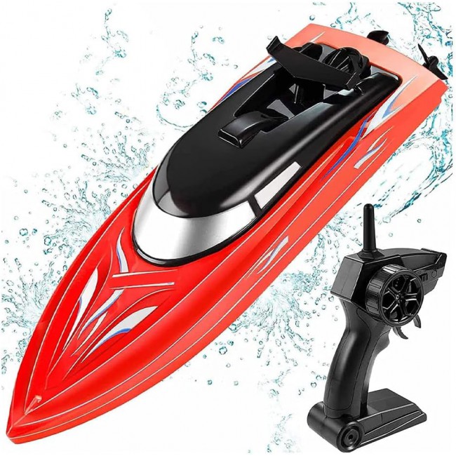 MARGOUN Remote Control Racing Boat For Kids Summer Water Toy 2.4G Long Lasting Remote (RED)