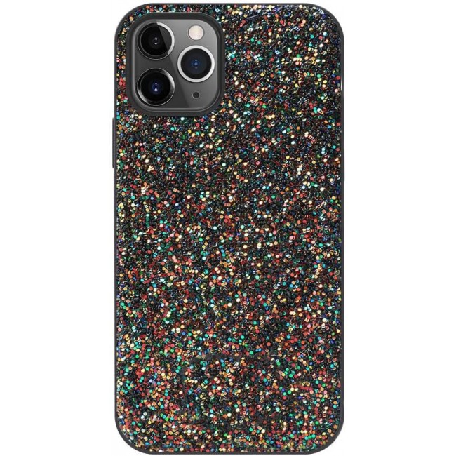 MARGOUN for iPhone 12 Pro Case Glitter Shiny Case Girls Women Luxurious Leather Cover (iPhone 12 Pro, Black Multi)