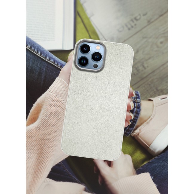 MARGOUN for iPhone 13 Pro Max 3 Pack Case Cover and 2 Screen Protectors Leather Case with Lens Frame Shockproof Full Body Protective Cover White