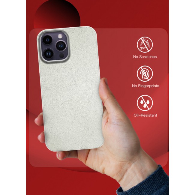 MARGOUN for iPhone 14 Pro Max 2 Pack Case Cover and Screen Protector Leather Case with Lens Frame Shockproof Full Body Protective Cover White