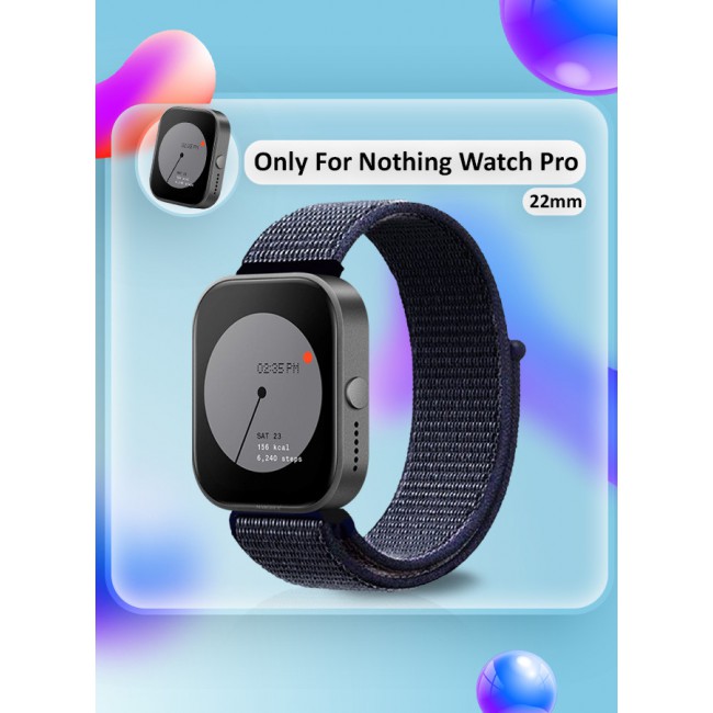 MARGOUN (for Nothing Watch Pro 22mm) Nylon Strap,Quick Release Bands for Women Men Sport Wristband Strap Dark Blue