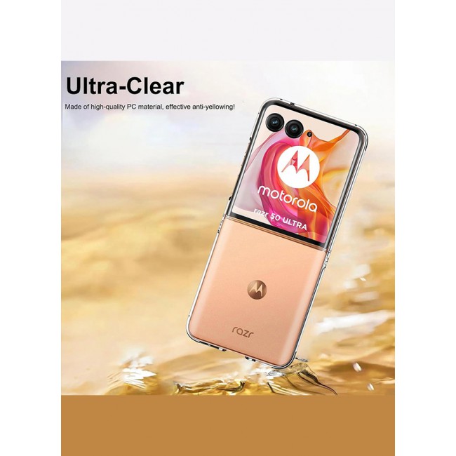 CATANES for Motorola Razr 50 Ultra Clear Case Slim Fit Crystal Clear Transparent Skin Cover Anti-Yellowing Anti-Slip TPU Case