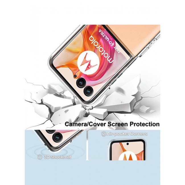 MARGOUN for Motorola Razr 50 Ultra Clear Case Slim Fit Crystal Clear Transparent Skin Cover Anti-Yellowing Anti-Slip TPU Case