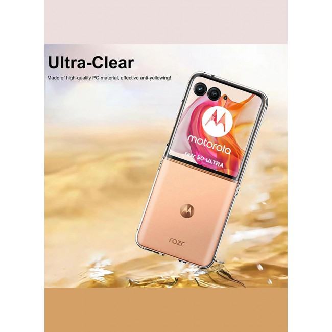 MARGOUN for Motorola Razr 50 Ultra Clear Case Slim Fit Crystal Clear Transparent Skin Cover Anti-Yellowing Anti-Slip TPU Case