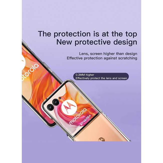 CATANES for Motorola Razr 50 Ultra Clear Case Slim Fit Crystal Clear Transparent Skin Cover Anti-Yellowing Anti-Slip TPU Case