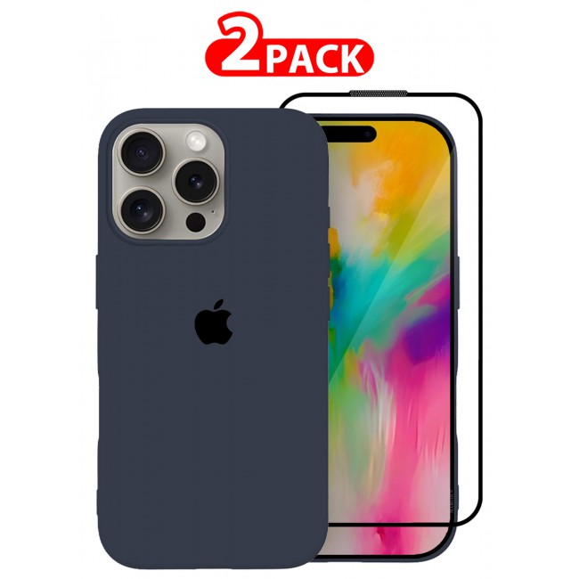 MARGOUN for iPhone 16 Pro Max 2 Pack Case and Screen Protector, Slim Silicone Case, Full Covered Anti Scratch Shockproof Protective Cover /9