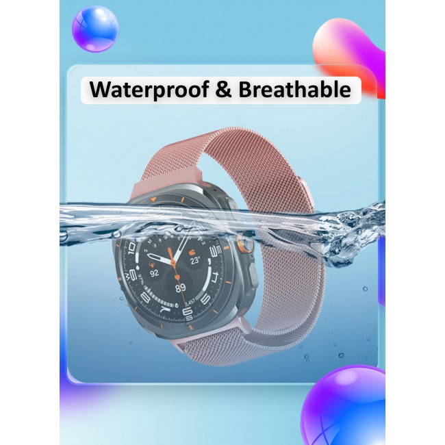 MARGOUN for Samsung Galaxy Watch 7 Ultra Milanese Loop, Metal Mesh Adjustable Strap, Magnetic Clasp Mesh Bands Stainless Steel Metal Connector /2