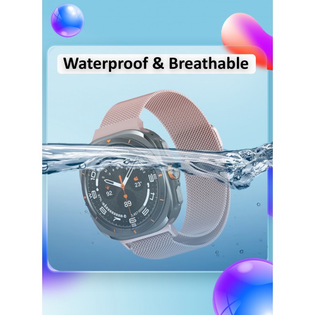 MARGOUN for Samsung Galaxy Watch 7 Ultra Milanese Loop, Metal Mesh Adjustable Strap, Magnetic Clasp Mesh Bands Stainless Steel Metal Connector /5