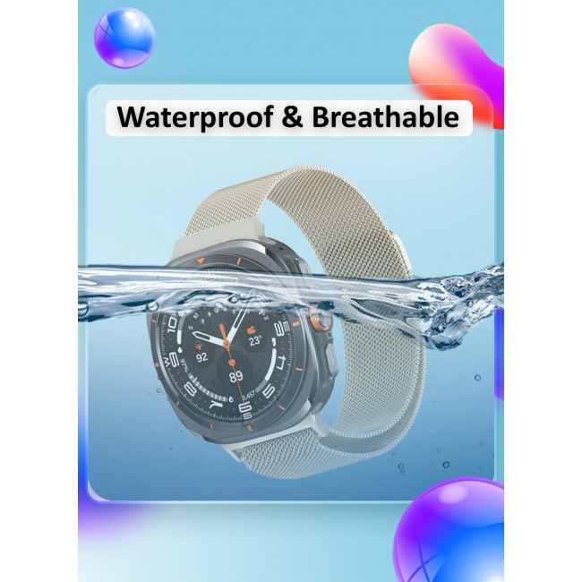 MARGOUN for Samsung Galaxy Watch 7 Ultra Milanese Loop, Metal Mesh Adjustable Strap, Magnetic Clasp Mesh Bands Stainless Steel Metal Connector /1