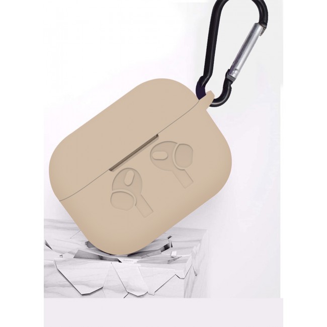 MARGOUN for Airpods Pro Case, Premium Silicone Case with Carabiner Shockproof Soft Silicone Protective Case for Men,Women - F