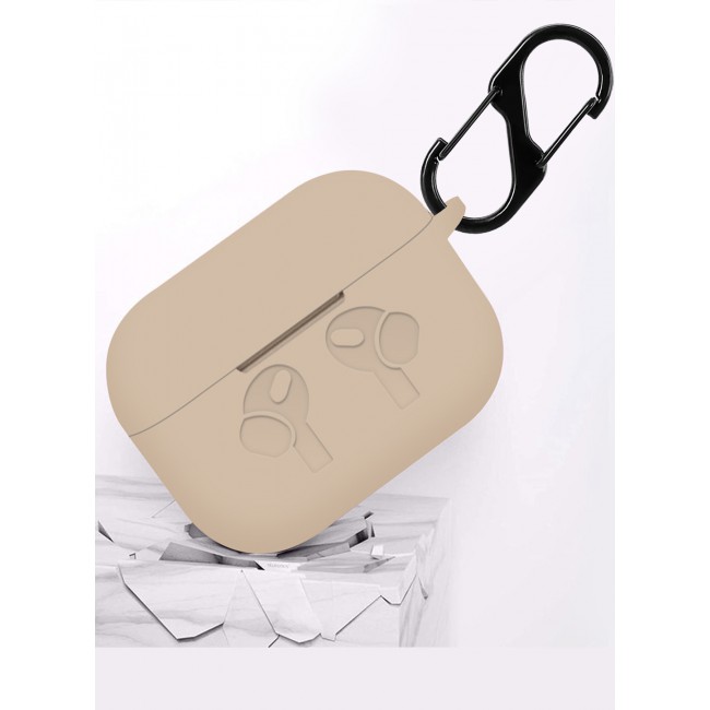 MARGOUN for Airpods Pro Case, Premium Silicone Case with Carabiner Shockproof Soft Silicone Protective Case for Men,Women - E