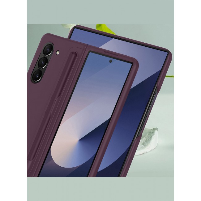 MARGOUN for Galaxy Z Fold 6 Case, with S Pen &amp; S Pen Holder, Built-in Hinge Protection &amp; Durable Kickstand Drop-Proof Military Grade Protection Phone Case / Maroon