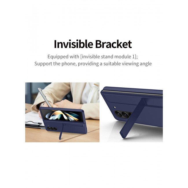 MARGOUN for Galaxy Z Fold 6 Case, with S Pen &amp; S Pen Holder, Built-in Hinge Protection &amp; Durable Kickstand Drop-Proof Military Grade Protection Phone Case / Dark Blue