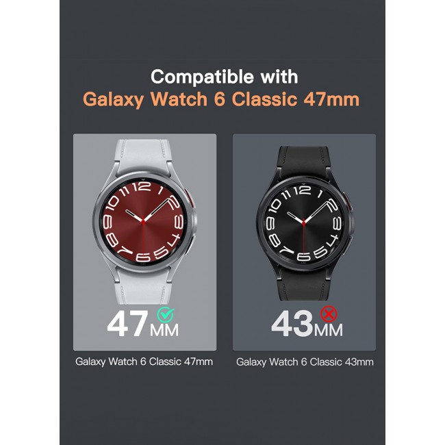 MARGOUN for Samsung Galaxy Watch 6 Classic 47mm 2 Pack Screen Protector Tempered Glass Anti-Scratch 9H Ultra-thin Screen Protector Protective Film Cover Accessories