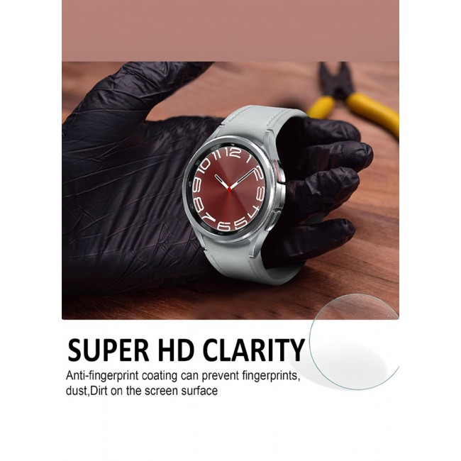 MARGOUN for Samsung Galaxy Watch 6 Classic 47mm 2 Pack Screen Protector Tempered Glass Anti-Scratch 9H Ultra-thin Screen Protector Protective Film Cover Accessories