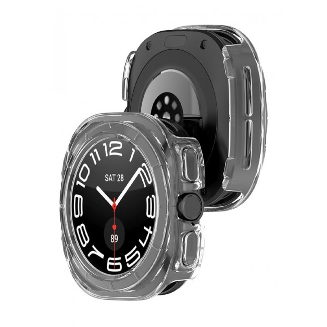 MARGOUN for Samsung Galaxy Watch 7 Ultra 2 Pack Case Hard PC Bumper Set Frame protection around The perimeter, not covering The screen Clear