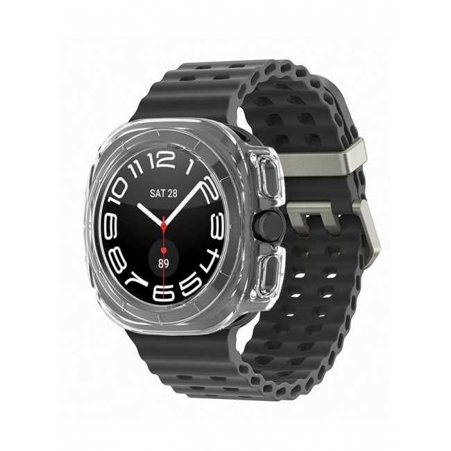 MARGOUN for Samsung Galaxy Watch 7 Ultra 2 Pack Case Hard PC Bumper Set Frame protection around The perimeter, not covering The screen Clear