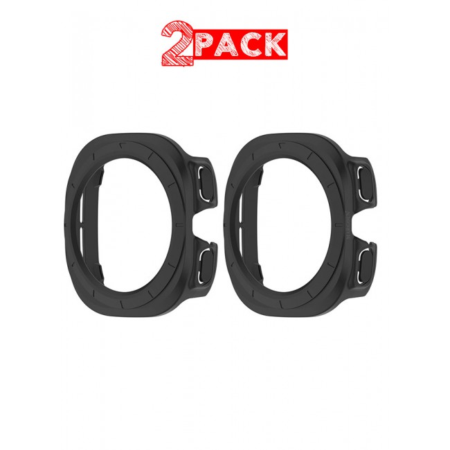 MARGOUN for Samsung Galaxy Watch 7 Ultra 2 Pack Case Hard PC Bumper Set Frame protection around The perimeter, not covering The screen Black