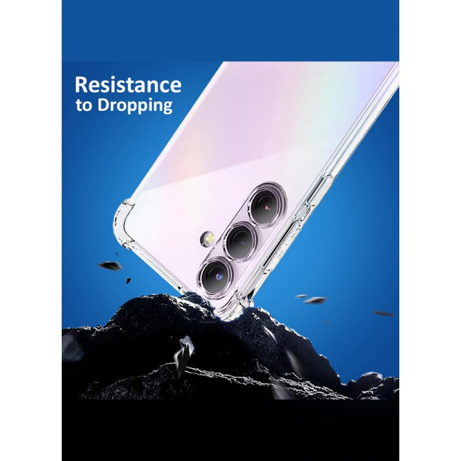 MARGOUN for Samsung Galaxy A35 5G 2 Pack Clear Case and Screen Protector Ultra Slim Thin Flexible Scratch Resistant Transparent TPU Shockproof Case