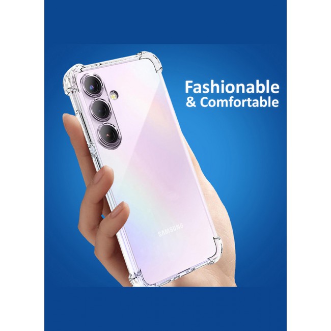 MARGOUN for Samsung Galaxy A35 5G 2 Pack Clear Case and Screen Protector Ultra Slim Thin Flexible Scratch Resistant Transparent TPU Shockproof Case