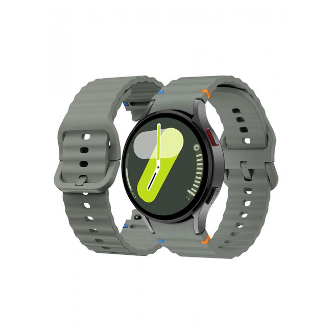 MARGOUN for Samsung Galaxy Watch 7 / Samsung Galaxy Watch 6 Silicone Sport Band with Decorative Woven Line Durable and Sport Design for Men Women Dark Grey