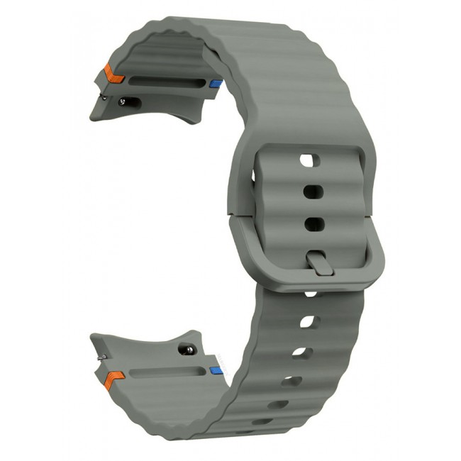 MARGOUN for Samsung Galaxy Watch 7 / Samsung Galaxy Watch 6 Silicone Sport Band with Decorative Woven Line Durable and Sport Design for Men Women Dark Grey