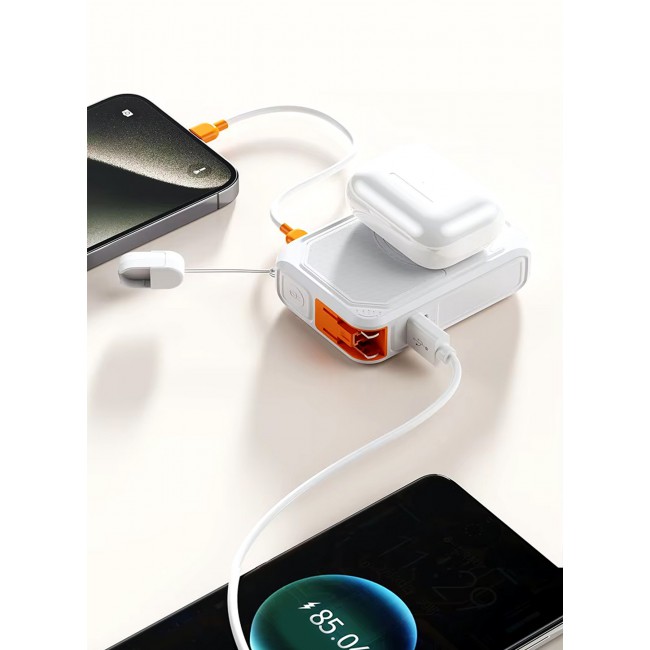 MARGOUN 10000mAh Foldable AC Plug 22.5W Magnetic Wireless Power Bank Charger with Phone Holder