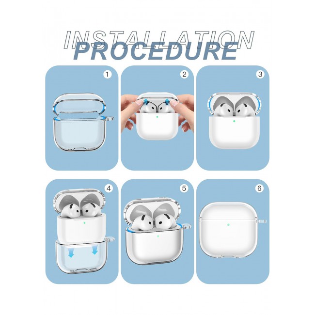 CATANES for Airpods 4 2024 Case Soft Silicone Elegant Cover with Keychain / Clear Color