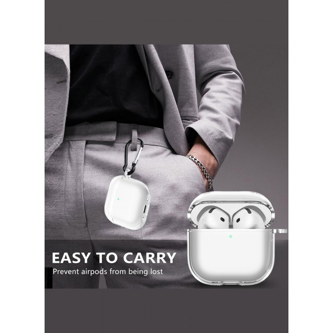CATANES for Airpods 4 2024 Case Soft Silicone Elegant Cover with Keychain / Clear Color
