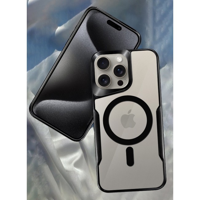 CATANES iPhone 15 Pro Max Case Magnetic Phone Case Slim Shockproof Cover New Design Electroplated Case Cover Black