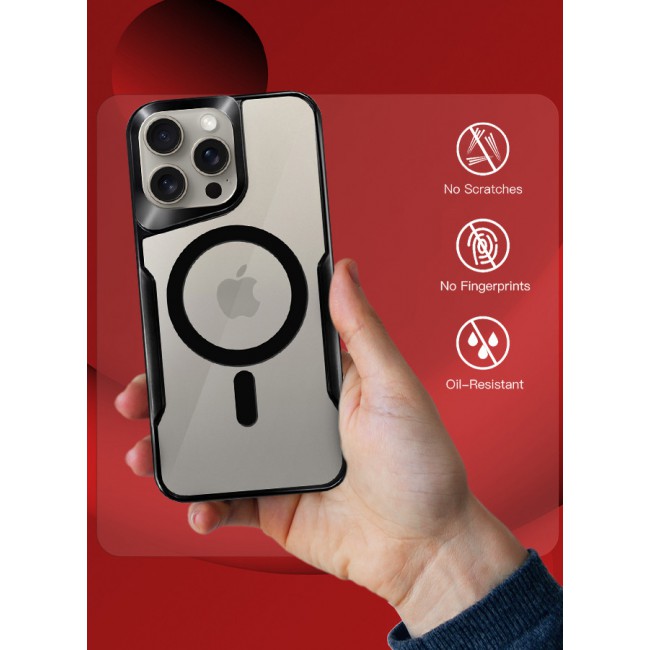 CATANES iPhone 15 Pro Max Case Magnetic Phone Case Slim Shockproof Cover New Design Electroplated Case Cover Black