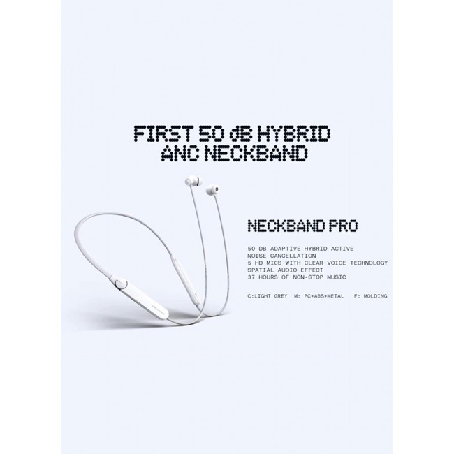 Neckband Pro, With Ultra Bass Technology, Upto 50dB Noise Cancellation, Upto 37 Hours Of Playback Time, Dual Connection Supported