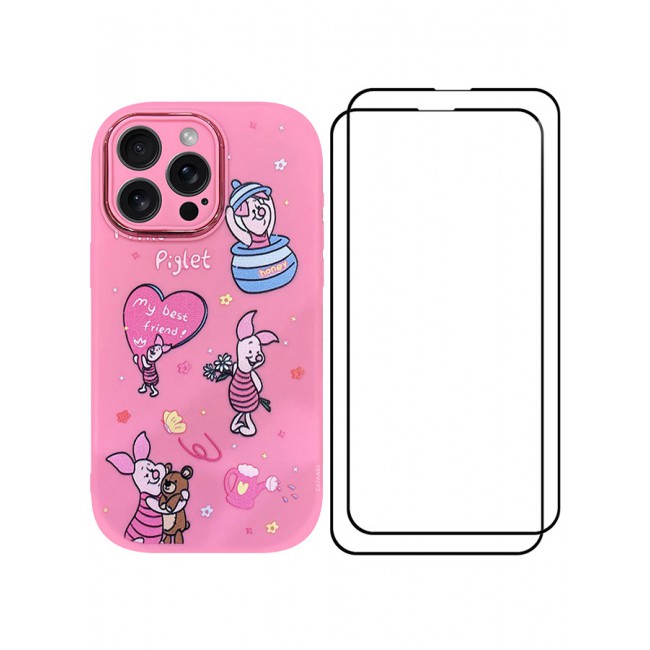 MARGOUN 3 Pack for iPhone 14 Pro Max Case Cover and 2 Screen Protectors Cartoon Case Unique Design for Women Girls with Camera Lens Protection P07