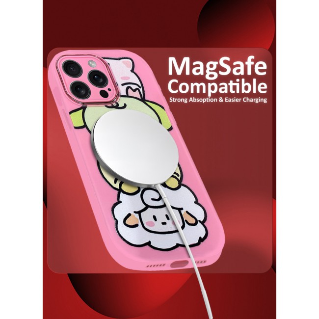 MARGOUN iPhone 14 Pro Max Case Cover Cartoon Case Unique Design for Women Girls with Camera Lens Protection P02