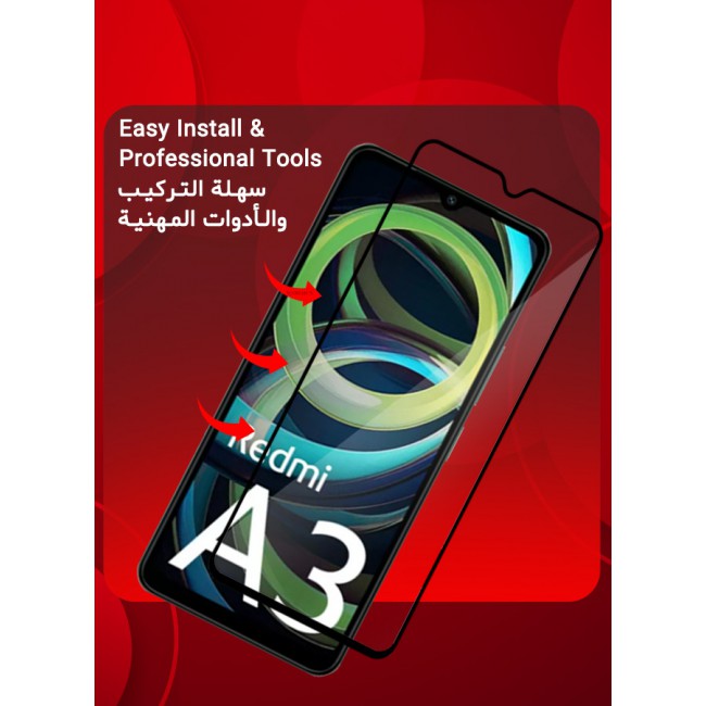 MARGOUN 2 Pack For Xiaomi Redmi A3 Tempered Glass Screen Protector Anti-Scratch Case Friendly HD Clear Protective Film